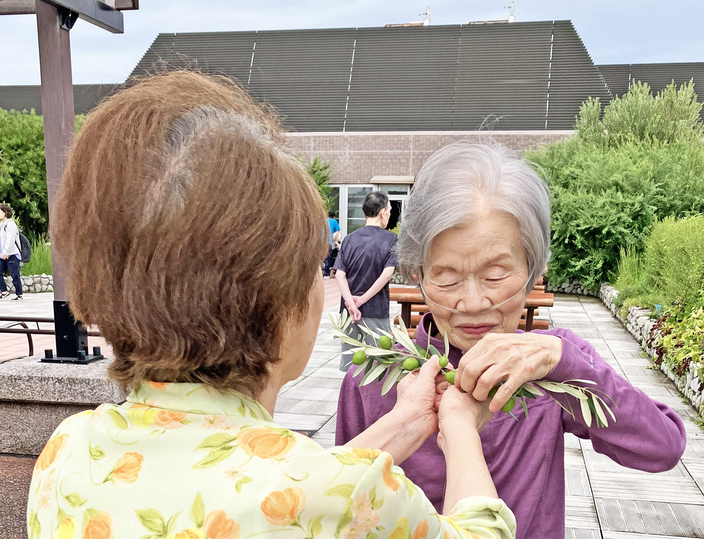 秋の香りのする屋上庭園を散策