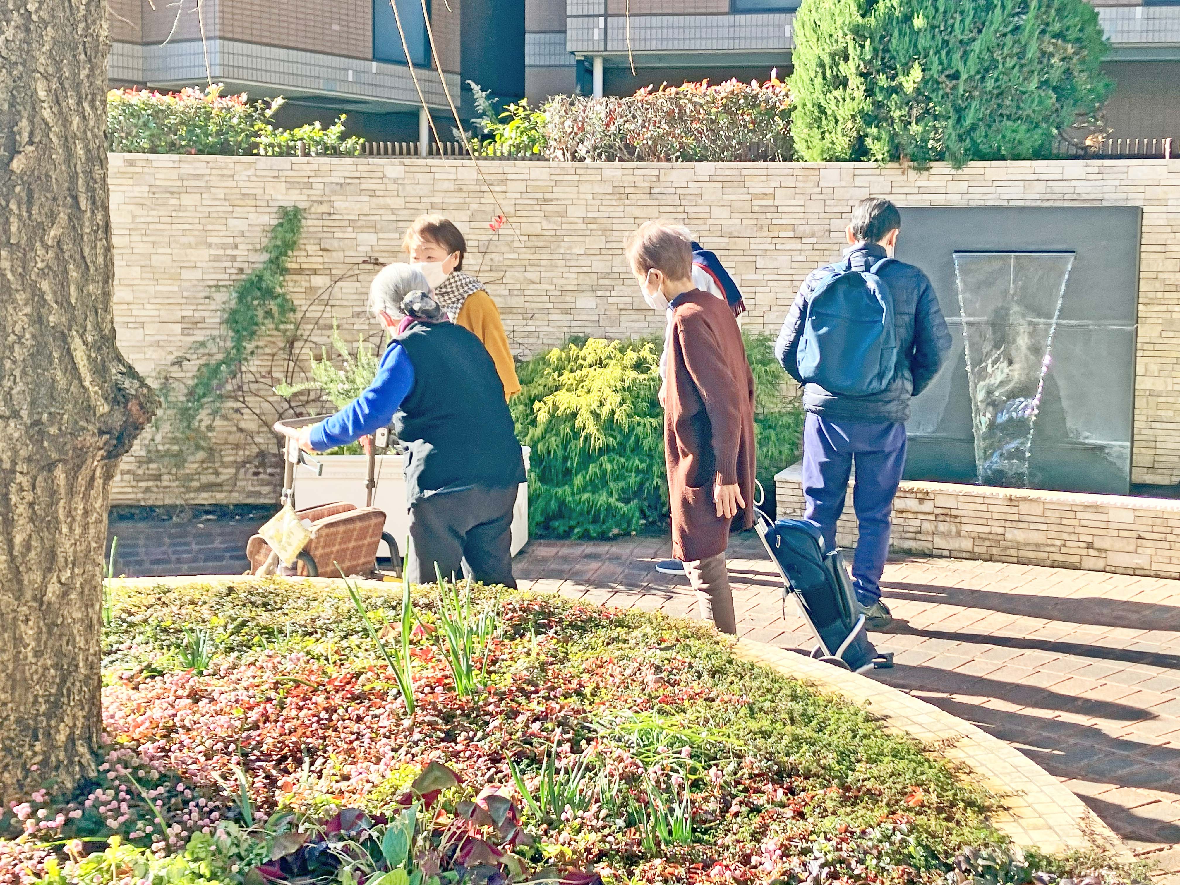 冬の晴れ間の庭園散歩