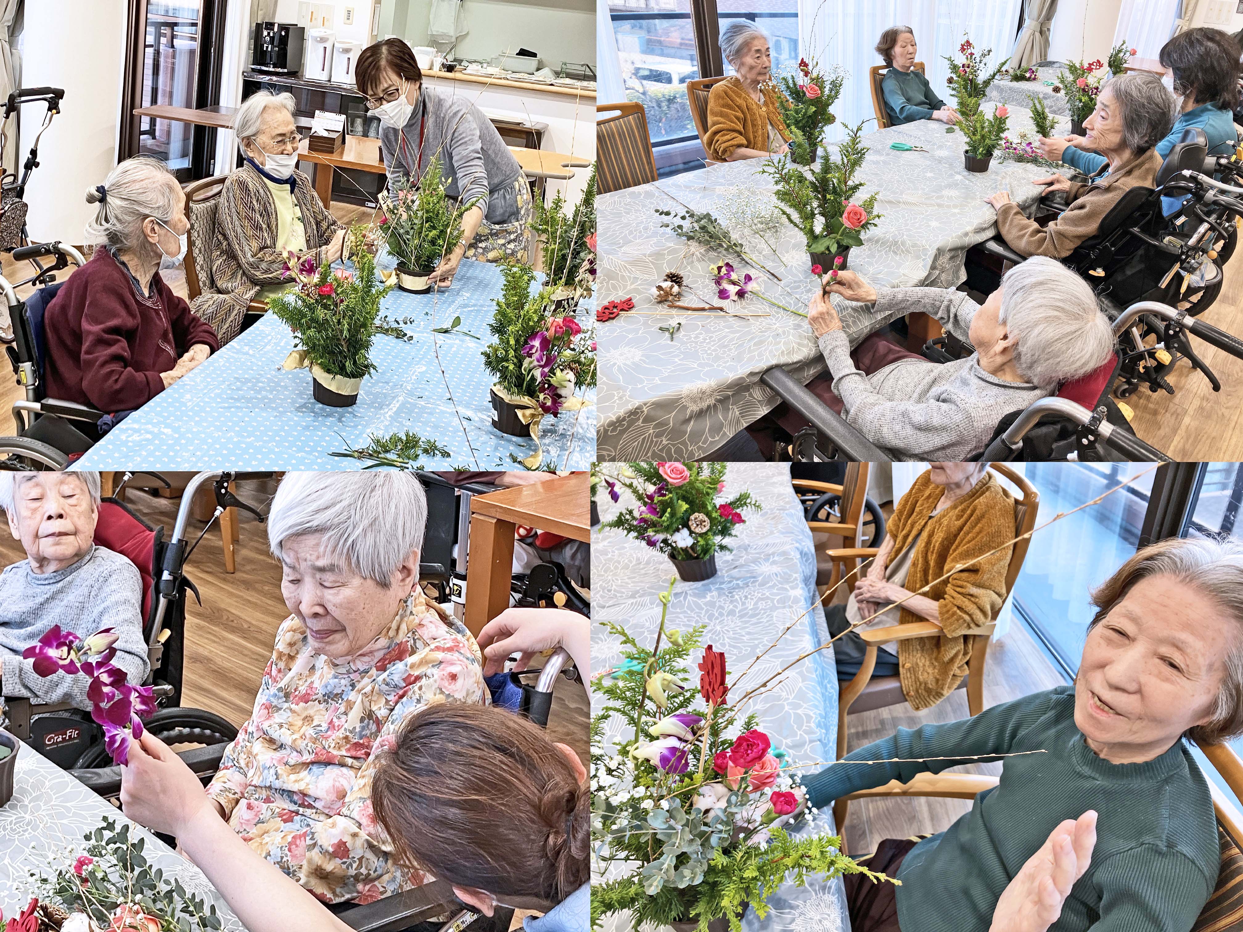 １２月のフラワーアレンジメントサークル