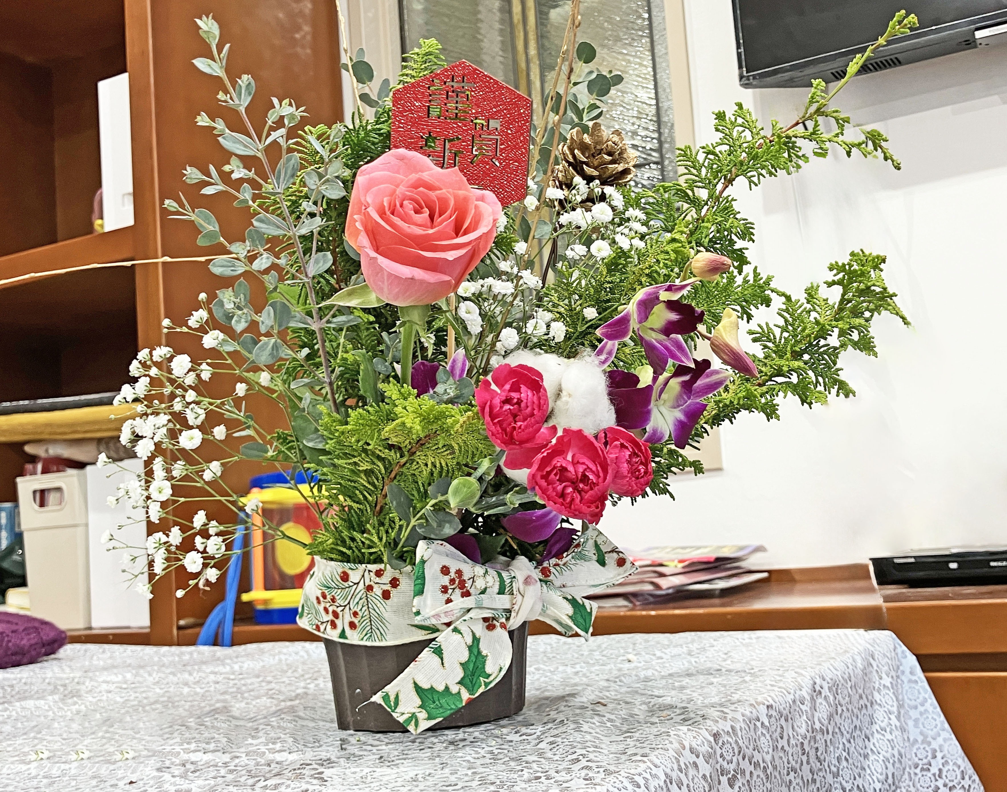 １２月のフラワーアレンジメントサークル