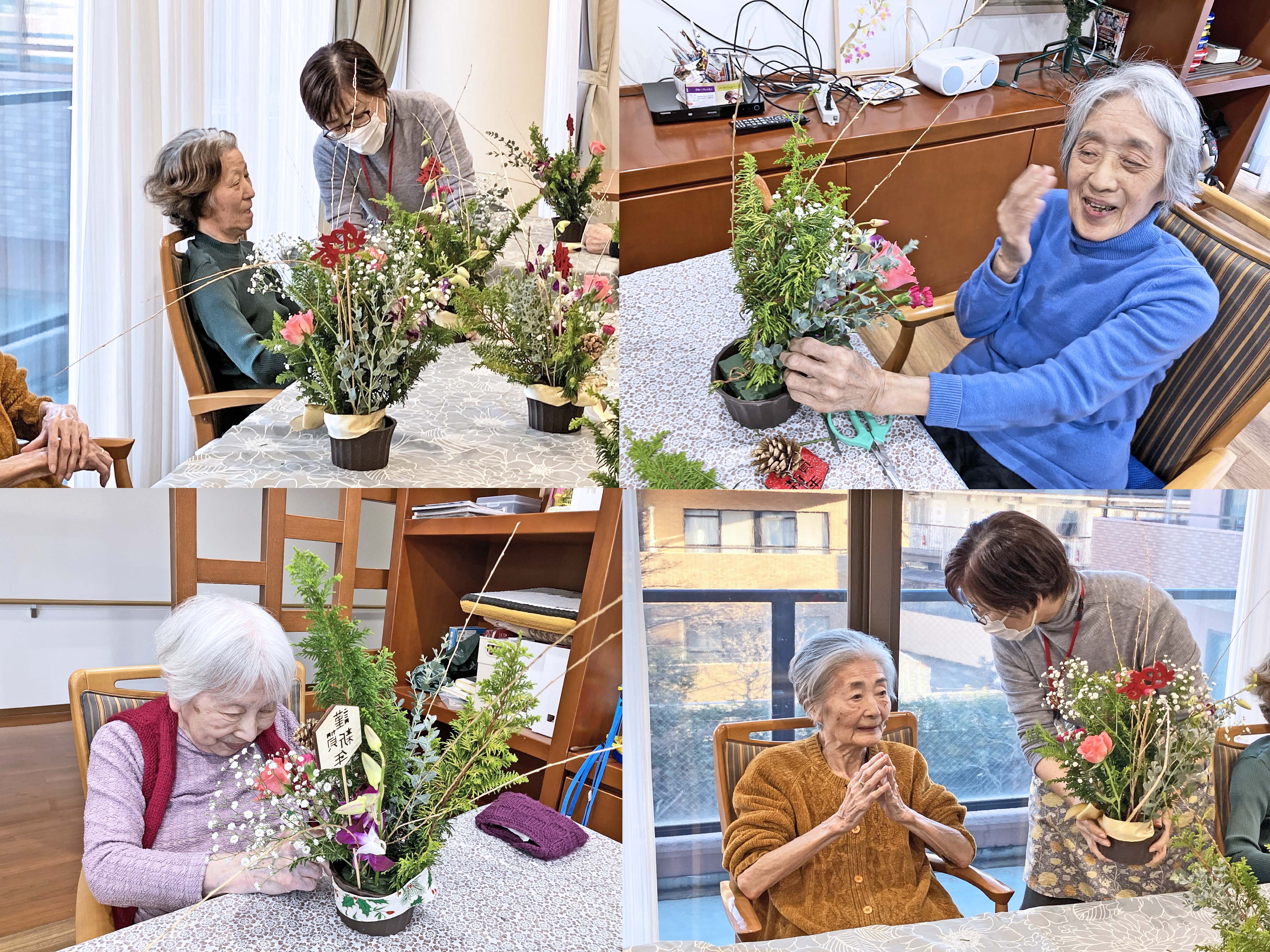 １２月のフラワーアレンジメントサークル