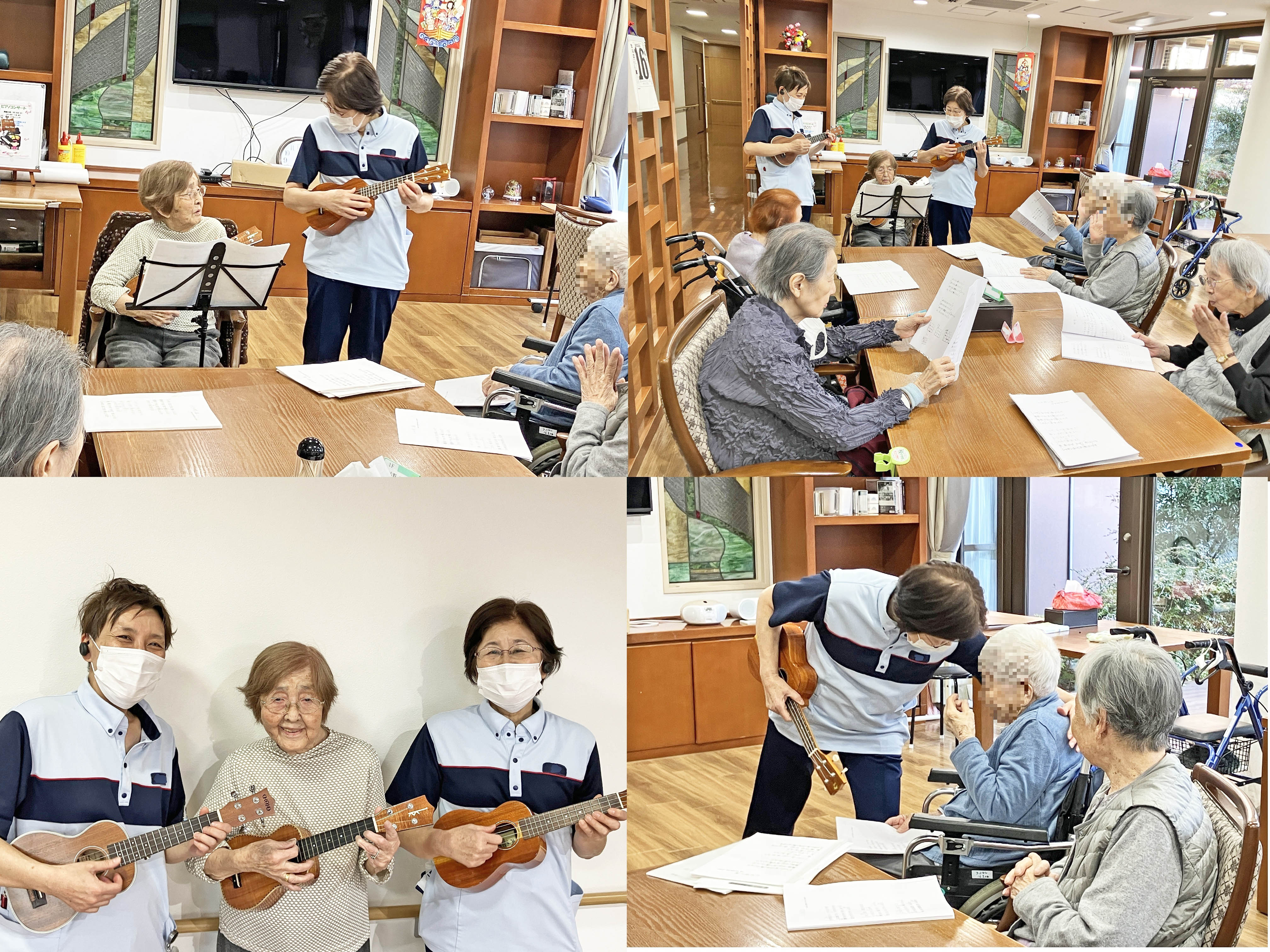 おやつ前のウクレレ演奏会