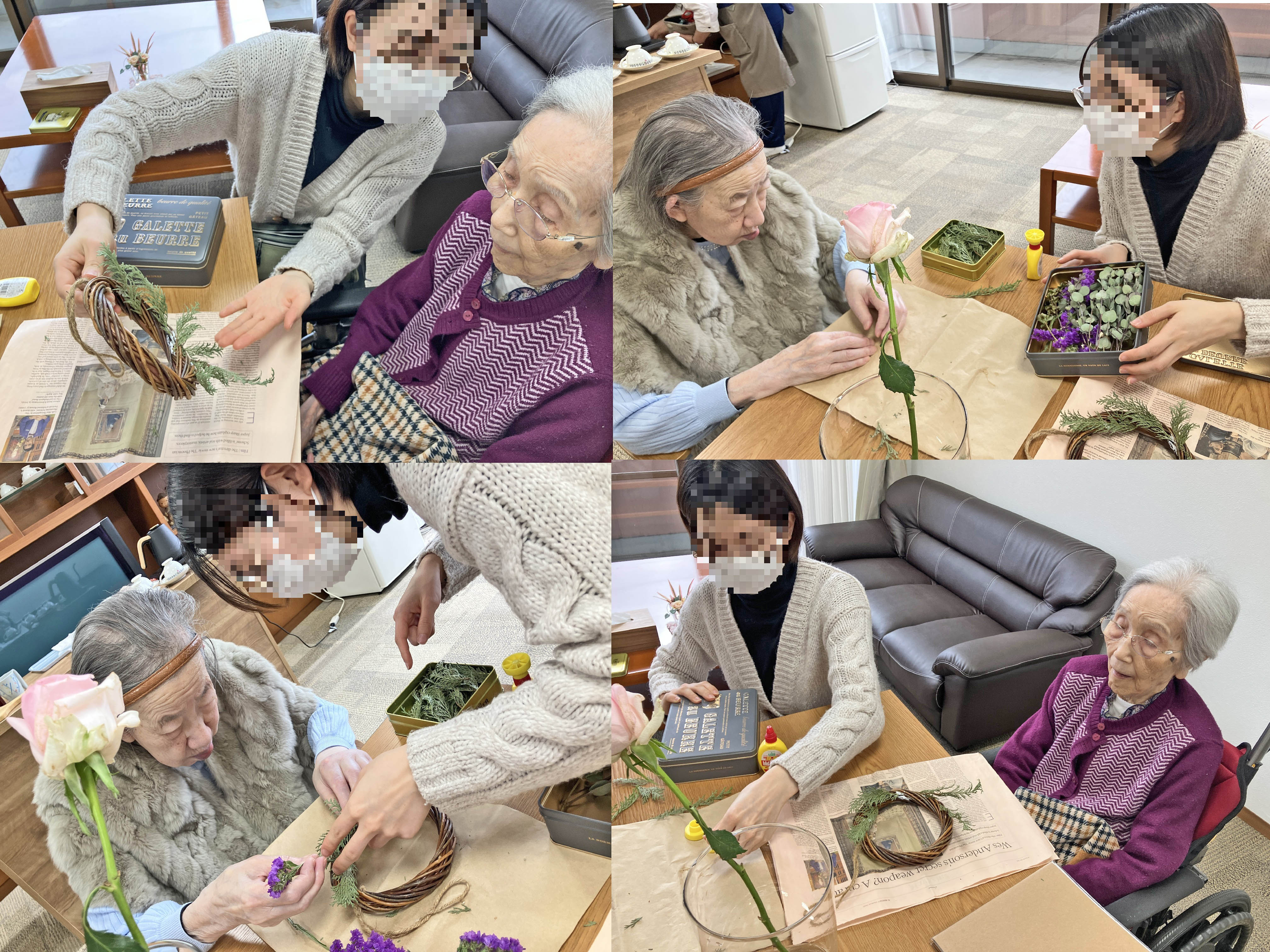 雪の日の園芸療法