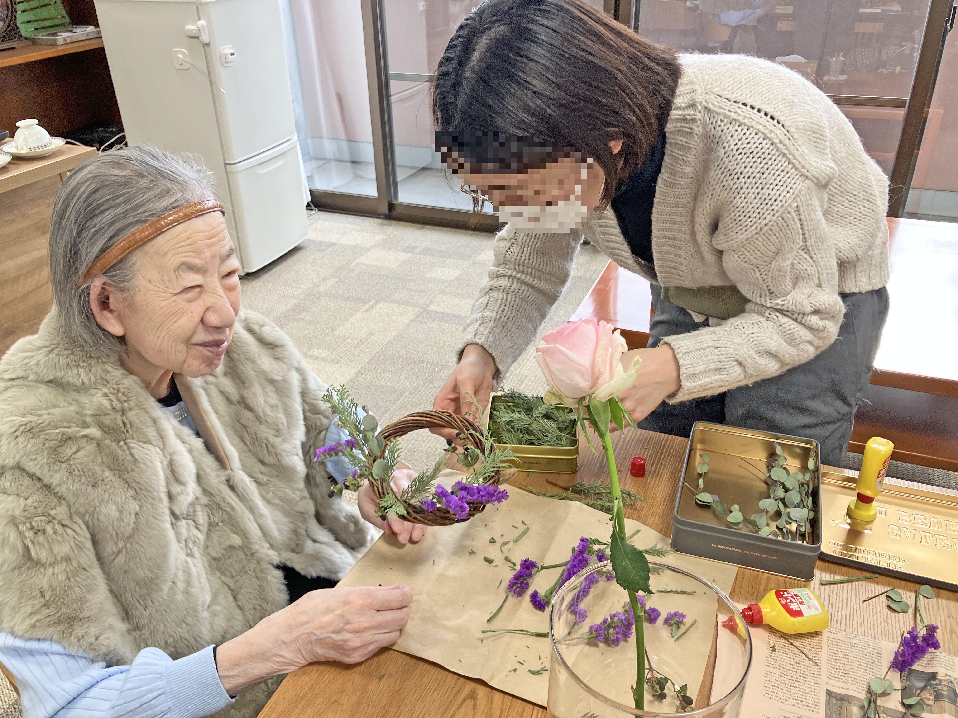 雪の日の園芸療法