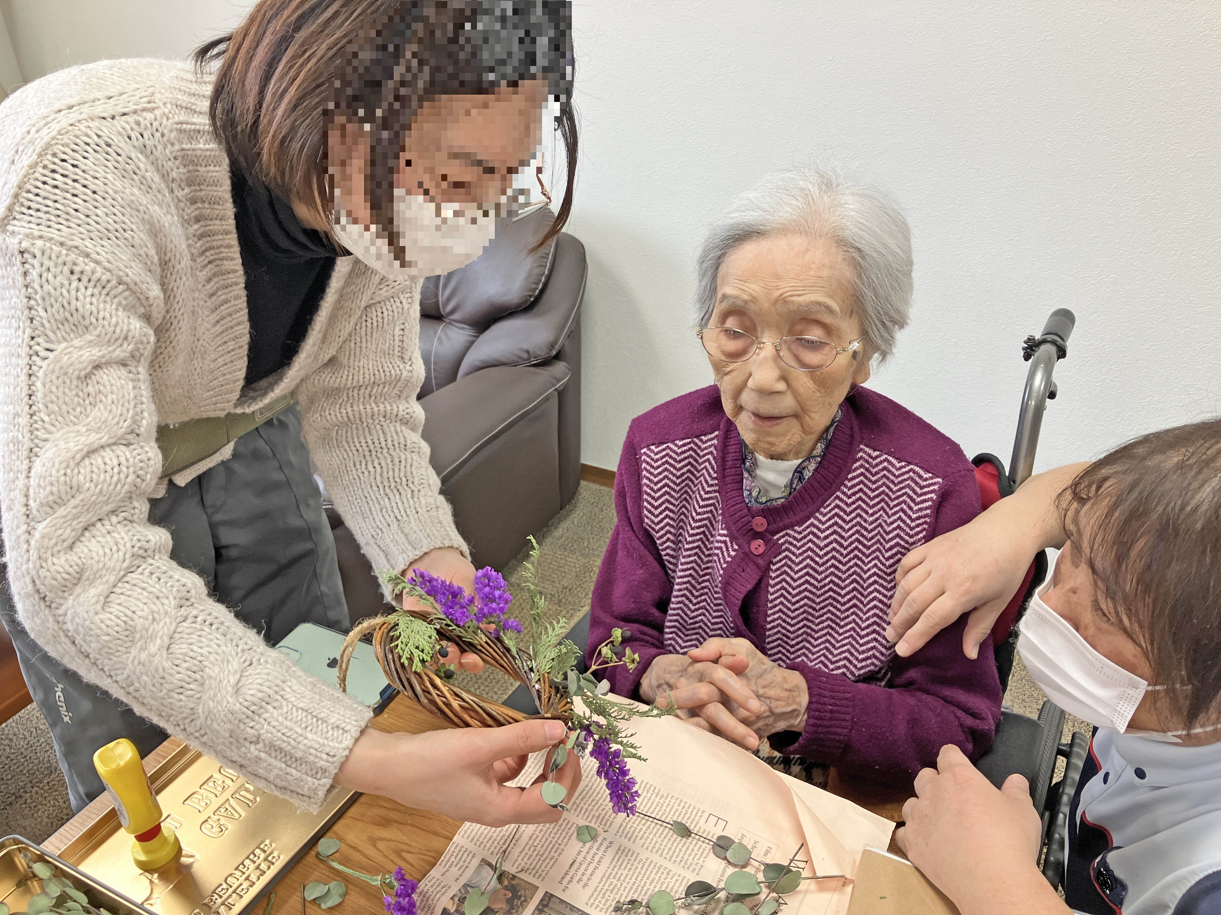 雪の日の園芸療法