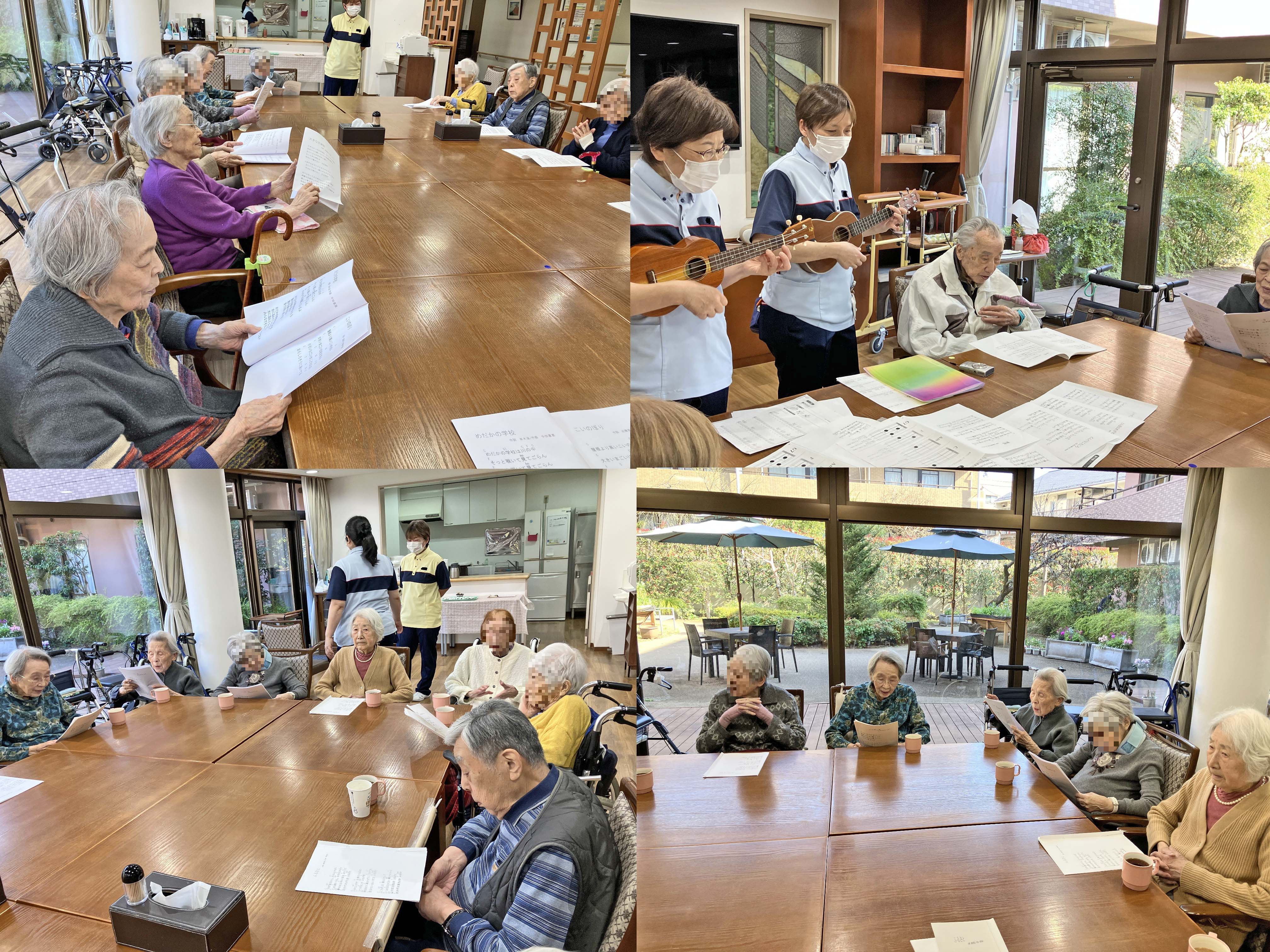 素敵なケーキを囲んで「お誕生日会」「ウクレレ演奏会」