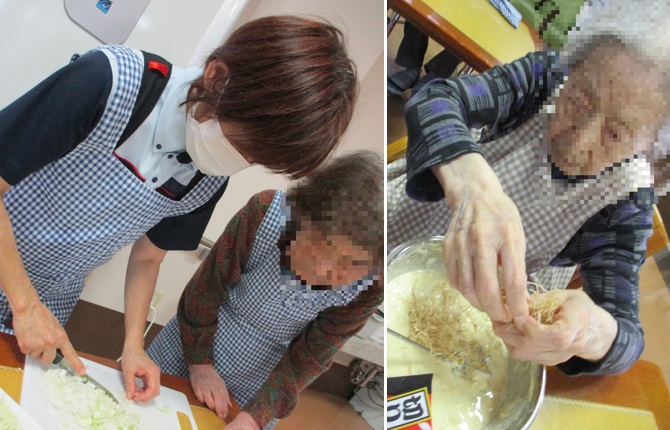 ご入居者の日常～お好み焼きを焼こう～