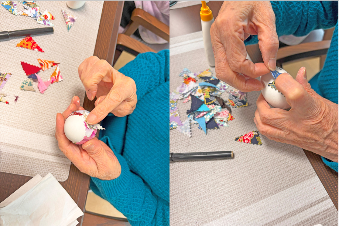 園芸療法レクリエーション「エッグポマンダーのお雛様」