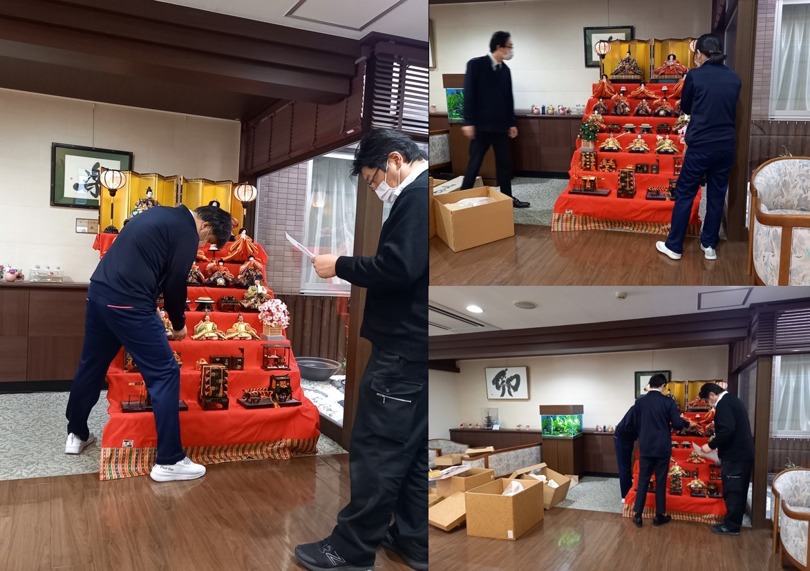 お雛様の飾付け